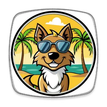 Tiroler Bracke Hunderasse Cartoon Sonnenbrille Strand - Viereckiger Kühlschrankmagnet - Weiß - Vorne