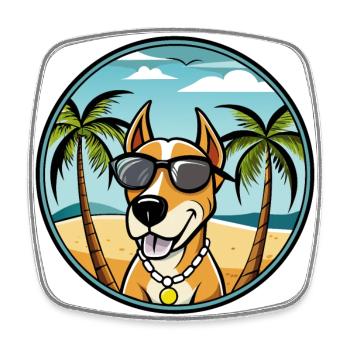 Lunettes de soleil de race de chien de Transylvanie - Magnet carré - blanc - Devant