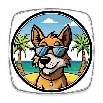Lunettes de soleil uruguayennes Cimarron Dog Breed Cartoon - Magnet carré - blanc - Devant