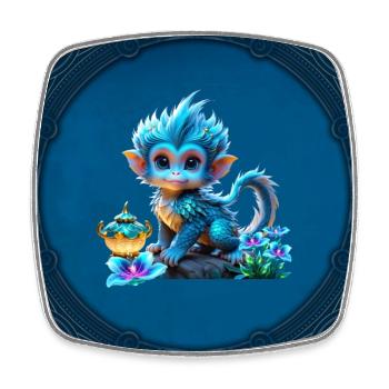 The cute fantasy jumpsuit - Square fridge magnet - white - Front