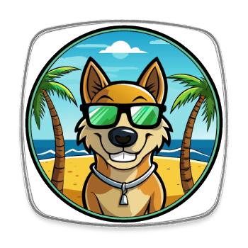 Alano Espanol Dog Breed Cartoon Sunglasses Beach - Square fridge magnet - white - Front