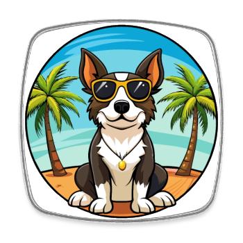 Appenzeller Sennenhund Race de chien Cartoon Beach - Magnet carré - blanc - Devant