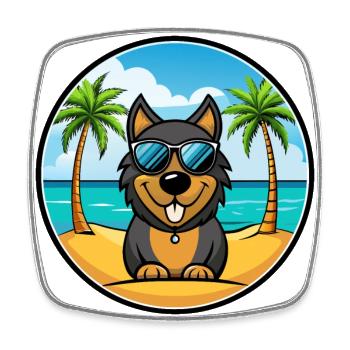Lunettes de soleil de race de chien de chien de la Forêt-Noire - Magnet carré - blanc - Devant