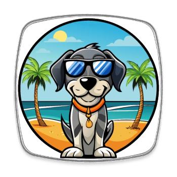 Bluetick Coonhound Dog Breed Lunettes de soleil de dessin animé - Magnet carré - blanc - Devant