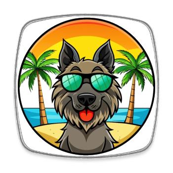 Lunettes de soleil belges Groenendael Dog Breed Cartoon - Magnet carré - blanc - Devant