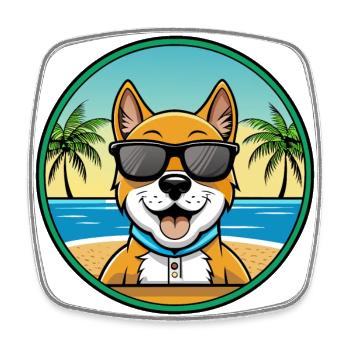 Cao da Serra de Aires Hunderasse Cartoon Sonnenbrille - Viereckiger Kühlschrankmagnet - Weiß - Vorne