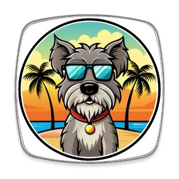 Lunettes de soleil Bouvier Des Flandres Dog Breed Cartoon - Magnet carré - blanc - Devant