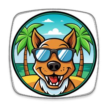 Drever Hunderasse Cartoon Sonnenbrille Strand - Viereckiger Kühlschrankmagnet - Weiß - Vorne