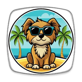 Englische Spielzeug Spaniel Hund Rasse Cartoon Sonnenbrille - Viereckiger Kühlschrankmagnet - Weiß - Vorne