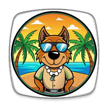 Lunettes de soleil Gascon Saintongeois Dog Breed Cartoon - Magnet carré - blanc - Devant