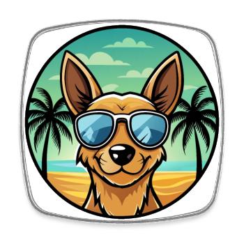 Englische Spielzeug Terrier Hund Rasse Cartoon Sonnenbrille - Viereckiger Kühlschrankmagnet - Weiß - Vorne