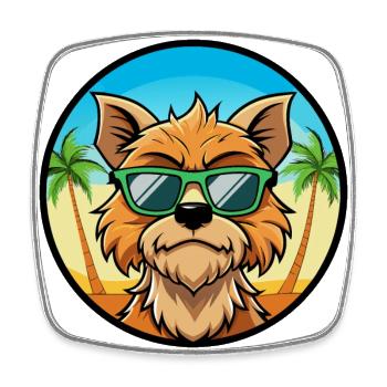 Griffon Bruxellois Hunderasse Cartoon Sonnenbrille - Viereckiger Kühlschrankmagnet - Weiß - Vorne