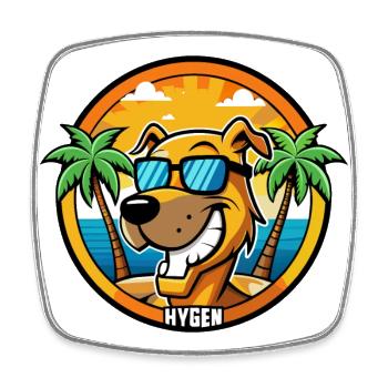 Hygen Hound Chien Race Dessin Animé Lunettes De Soleil Plage - Magnet carré - blanc - Devant