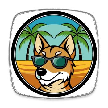 Hygenhund Chien Race Dessin Animé Lunettes De Soleil Plage - Magnet carré - blanc - Devant