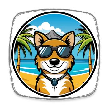 New Zealand Huntaway Dog Breed Cartoon Sunglasses - Square fridge magnet - white - Front