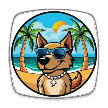 Magyar Agar Chien Race Dessin Animé Lunettes de soleil Plage - Magnet carré - blanc - Devant