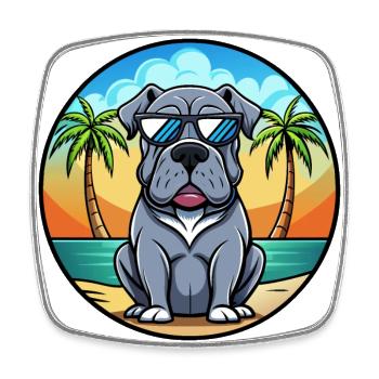 Neapolitanische Dogge Hunderasse Cartoon Sonnenbrille - Viereckiger Kühlschrankmagnet - Weiß - Vorne