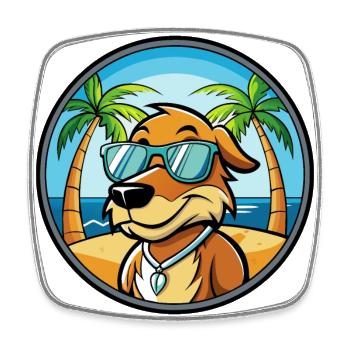 Poitevin Hound Hund Rasse Cartoon Sonnenbrille Strand - Viereckiger Kühlschrankmagnet - Weiß - Vorne