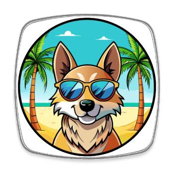 Slovensky Kopov Dog Breed Cartoon Sunglasses Beach - Square fridge magnet - white - Front