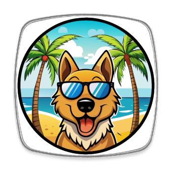 Rajapalayam Hunderasse Cartoon Sonnenbrille Strand - Viereckiger Kühlschrankmagnet - Weiß - Vorne
