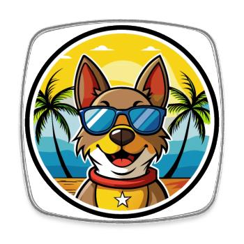 Sabueso Fino Colombiano Hunderasse Cartoon Strand - Viereckiger Kühlschrankmagnet - Weiß - Vorne