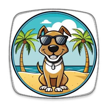 Schweizer Laufhund Hunderasse Cartoon Sonnenbrille - Viereckiger Kühlschrankmagnet - Weiß - Vorne