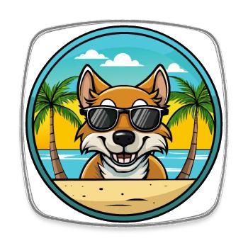 Tiroler Bracke Hunderasse Cartoon Sonnenbrille Strand - Viereckiger Kühlschrankmagnet - Weiß - Vorne