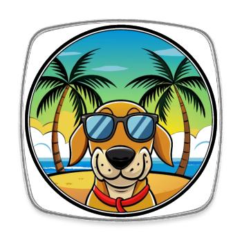 Lunettes de soleil de race de chien de Transylvanie - Magnet carré - blanc - Devant