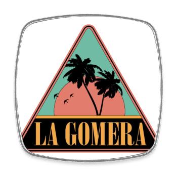 Triangle Palm Trees La Gomera - Square fridge magnet - white - Front