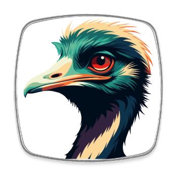 Emu Cartoon Character Colorful Pet Animal - Square fridge magnet - white - Front