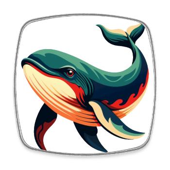 Whale Cartoon Character Colorful Pet Animal - Square fridge magnet - white - Front
