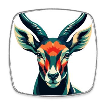 Antilope Zeichentrickfigur Buntes Haustier Tier - Viereckiger Kühlschrankmagnet - Weiß - Vorne