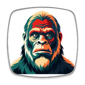 Big Foot Cartoon Character Colorful Pet Animal - Square fridge magnet - white - Front