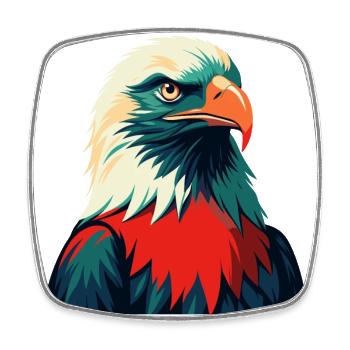 Aigle Dessin Animé Personnage Animal Coloré Animal De Compagnie - Magnet carré - blanc - Devant
