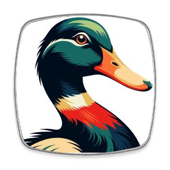 Personnage de dessin animé de canard Animal de compagnie coloré - Magnet carré - blanc - Devant