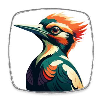 Pic Personnage De Dessin Animé Animal De Compagnie Coloré - Magnet carré - blanc - Devant