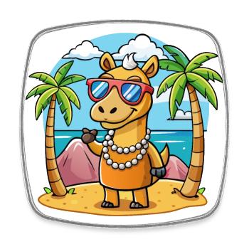 Camel Funny Cartoon Summer Beach Sunglasses - Square fridge magnet - white - Front