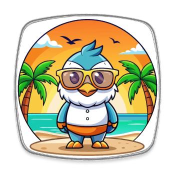 Falcon Lustige Cartoon Sommer Strand Sonnenbrille - Viereckiger Kühlschrankmagnet - Weiß - Vorne