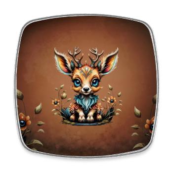 Cerf mignon dans le style des dessins animés. - Magnet carré - blanc - Devant
