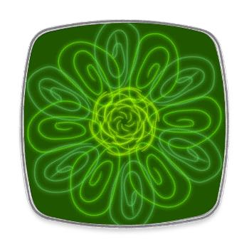 Abstrakte grüne Blume - Viereckiger Kühlschrankmagnet - Weiß - Vorne