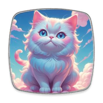 Chaton - Magnet carré - blanc - Devant