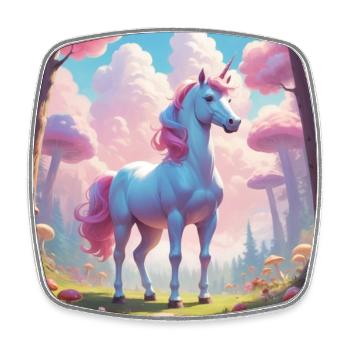 Unicorn in the Enchanted Forest - Square fridge magnet - white - Front