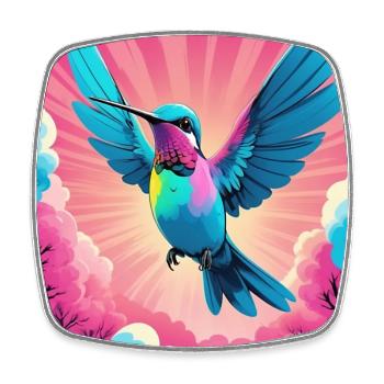 Hummingbird - Square fridge magnet - white - Front