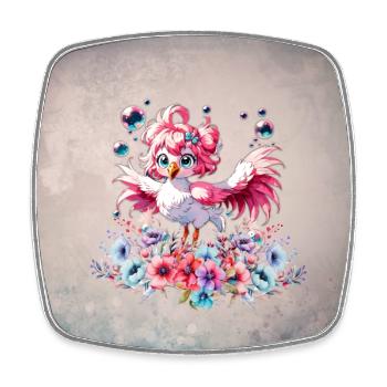 Cute Flamingo - Square fridge magnet - white - Front