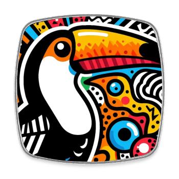 Toucan - Square fridge magnet - white - Front