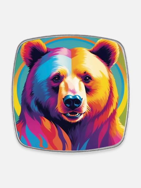 Pride Bear - Viereckiger Kühlschrankmagnet - Weiß