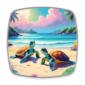 Tortoises - Square fridge magnet - white - Front
