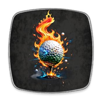 Shiny white golf ball - Square fridge magnet - white - Front