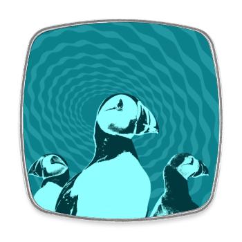 Puffin Gang - Square fridge magnet - white - Front