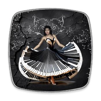 Woman dancing elegantly - Square fridge magnet - white - Front